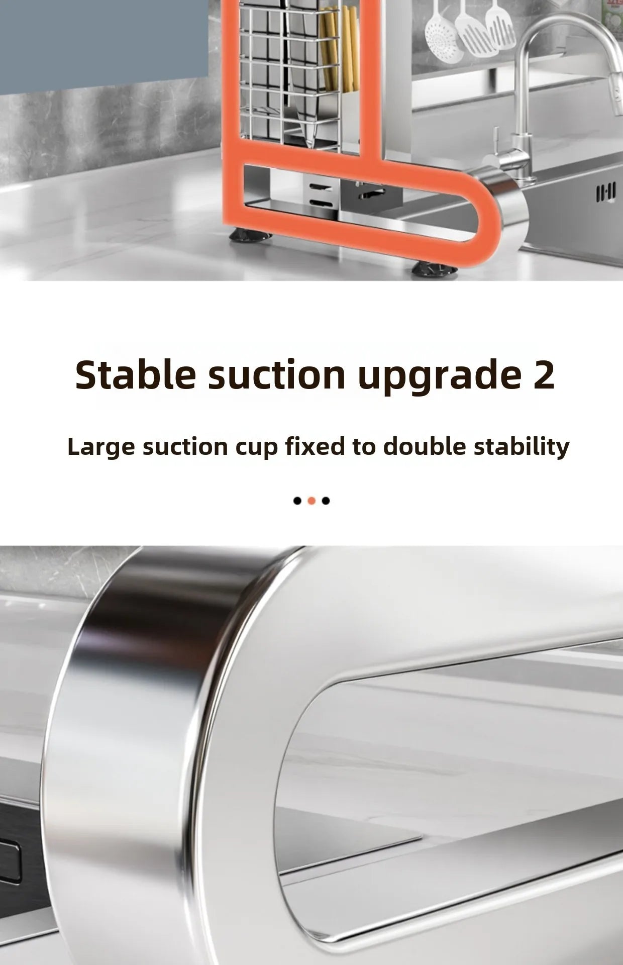 304 Stainless Steel Sink Storage Rack 2 Layers Kitchen Shelf Multifunctional Bowl Dish Drain Basket Space Saving Organize Shelf