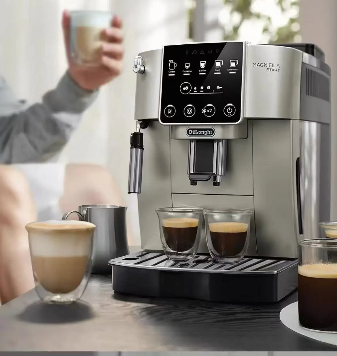 S3Pro Fully Automatic Coffee Machine, Italian Style Small Fresh Grind Coffee Maker for Home & Office Use