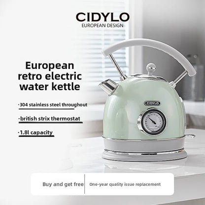 220V European Style Electric Kettle Vintage Red High Capacity ABCDFEG
