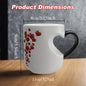 Heat Sensitive Color Changing Magic Mug with Romantic Heart Handle Cute Gift for Birthday Anniversary Valentine's Day Coffee Cup