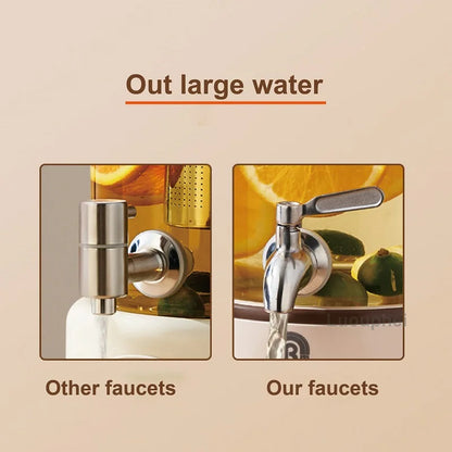 1200W/3L Home Electric Kettle Multifunctional Health Pot Glass Flower Teapot Soup Stew Pot Commercial Faucet Fruit Tea Bucket