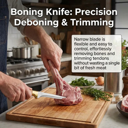 Professional threepiece butcher knife set Kitchen knives for beef pork and lamb with deboning cutting and multipurpose functions