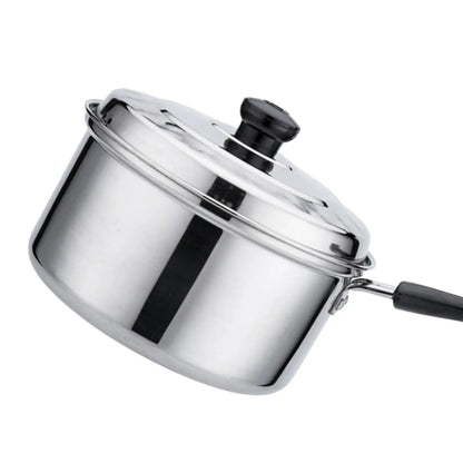 Nonstick Saucepan with Lid Stainless Steel Multipurpose Easy Clean Sauce Pan for Hotel Indoor Outdoor Hiking Teahouse Restaurant