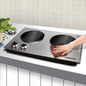 CUSIMAX 1800W Electric Hot Plate for Cooking Dual Control Infrared Cooktop Double Burner Ceramic Stove Top