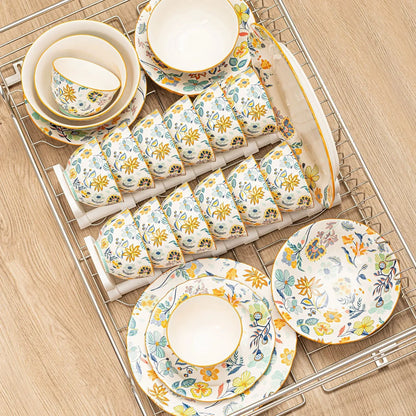 Dishes set modern dinner dish set ceramic luxury serving table set chinese travel kit noble modern classic bowl set