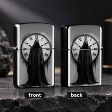 Portable Ignition Accessory With Dark Gothic Faceless Time Keeper Print, Retro Roman Numeral Clock Themed Unique Decor, Stylish Practical Collectible Gift For Daily Use, Gatherings And Creative Display For Art Lovers A Humoro
