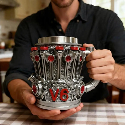 2025 V6 V8 Makeup Creative Resin Stainless Steel Water Cup Personalized Wine Cup Gift Decoration Coffee Mug Cool Idea