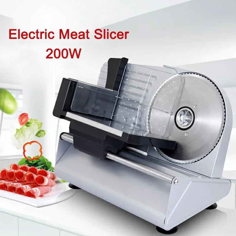 Electric Slicer Household for Bread Meat Sausage Vegetables Lamb Slice Hot Pot Ham Meat Adjustable Thickness 0-15mm 200W