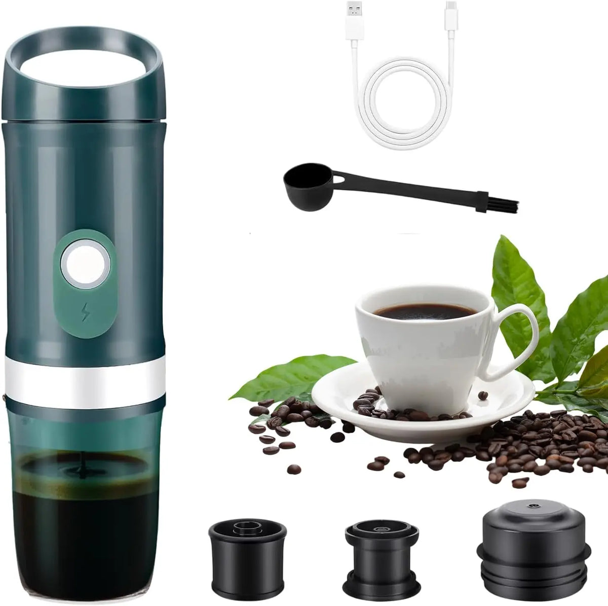 STLF  2-in-1 Portable Coffee Maker Mini Handheld Self-heating Espresso Maker with USB and Type-C 20 Bar