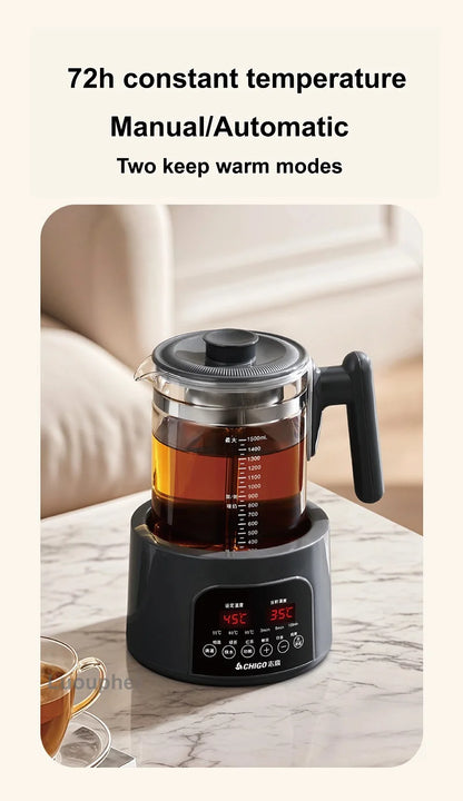 1.5L Smart Electric Kettle Multifunction Steam Teapot Temperature Control Health Pot Office Glass Flower Teapot Auto Keep Warm