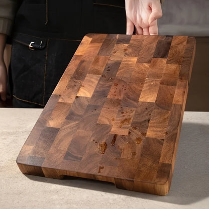 1pc Large Wood Board - Heavy-Duty Wood Grain Chopping Board, Large Leaf Camellia Tree Wood  for Meat, Cheese, Vegetables, Bread