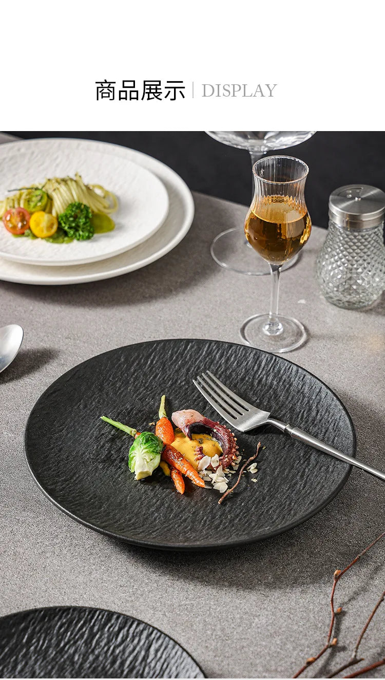 ceramic tableware, steak plates, stone pattern frosted salad plates, fruit plates, restaurant , western food