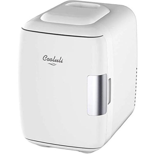 Mini Fridge for Bedroom - Car, Office Desk and Dorm Room - Portabe/6 Can Eectric Pug In Cooer and Warmer for Food, Drinks, Skin