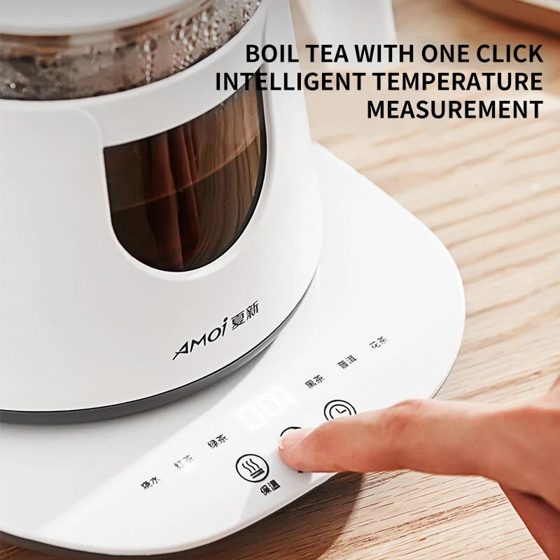 Black Tea Brewing Electric Tea Pot - Automatic Steam Glass Tea Maker for Boiling Water Health Preservation