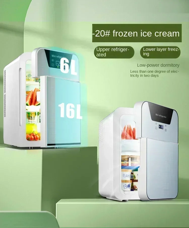 220V Mini Refrigerator Small Household Dormitory Car Mounted Refrigerator Mini Student Refrigeration Single Person Small  HCB1