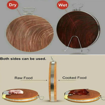 Solid Wood One Piece Ironwood Professional Cook Kitchen Chopping Board Chef Present No Paint Healthy Clam Wood Cutting Plate