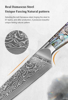 1-7 PCS Kitchen Chef Knife Set Super Sharp Japanese Damascus Steel knife Professional Meat knife Premium Kitchen cooking tools