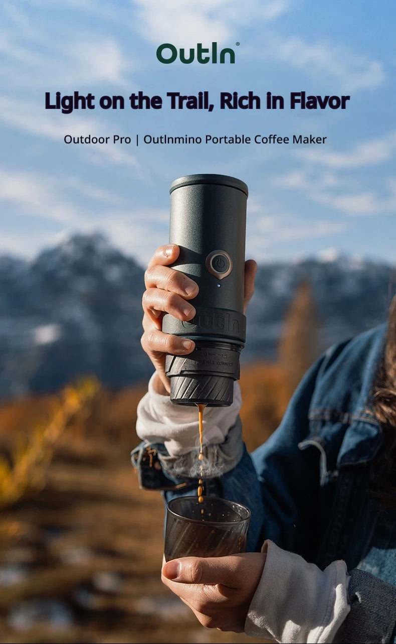 Outin Mino Portable Electric Coffee Maker Small Espresso Extraction Machine For Capsule Coffee Outdoor Travel Home Use