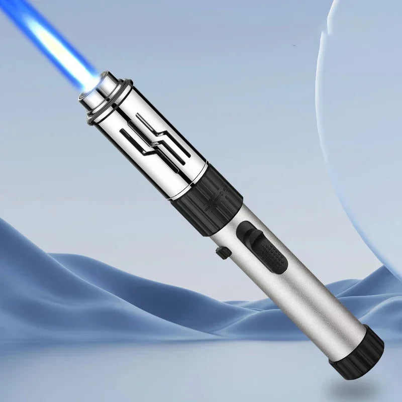 Metal Gas Lighter Powerful Kitchen Cooking Torch Turbo Flame Jet Outdoors BBQ Barbecue Smoking Accessories Windproof Lighters