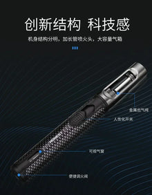 HONEST Metal Windproof Jet Blue Flame Butane Gas Lighter Visible Gas Window Outdoor Camping BBQ Kitchen Cigar Lighters Smoking