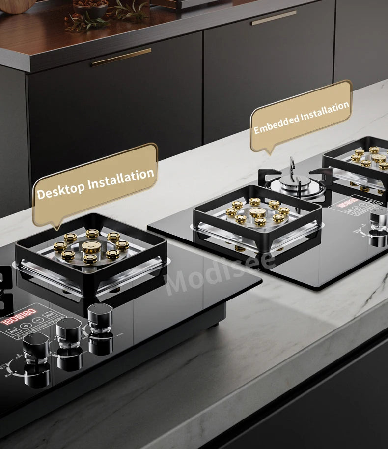 Built In Gas Hob 3 Burner Stove Dual Fuel LPG LNG Fierce Fire 3 Dual-Use Stoves For Household Kitchen High Pressure Fierce Flame