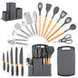 19Pcs Kitchen Utensils Set with Knife & Cutting Board, Silicone Cooking Tools with Storage Holder