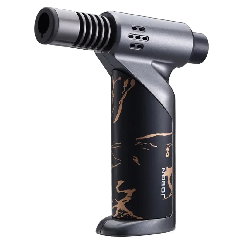 JOBON Metal High Power Spray Gun Windproof Blue Flame Gas Torch Lighter Safety Lock Switch Outdoor BBQ Kitchen Cigar Lighters