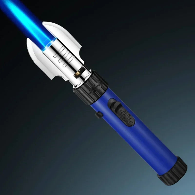 Metal Gas Lighter Powerful Kitchen Cooking Torch Turbo Flame Jet Outdoors BBQ Barbecue Smoking Accessories Windproof Lighters