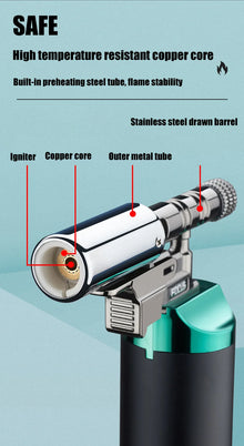 Spray Gun Inflatable Lighter Strong Blue Flame Adjustable Flame Size 360° Inverted Use Outdoor Home Use Gadgets