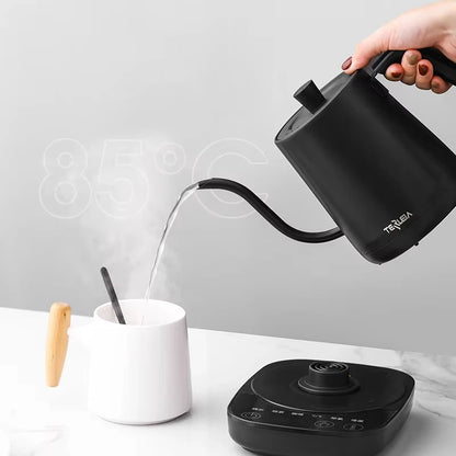 800ml Gooseneck Electric Kettle Hand Brew Coffee Pot Thermo Pot 304 Stainless Steel Teapot Smart Temperature-Control Water Jug