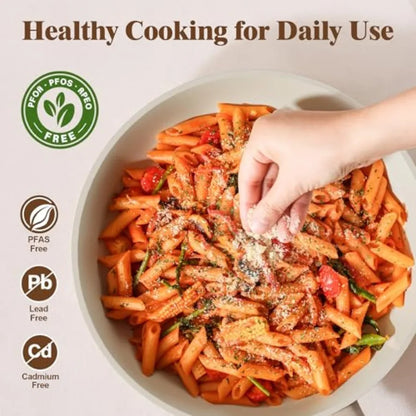 20Pcs Pots and Pans Set Nonstick, Ceramic Cookware Set Non Stick, Non-toxic Healthy Kitchen Cooking Set, Induction Compatible,