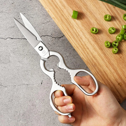 Sunnecko Stainless Steel Kitchen Scissors Ultra Sharp Micro Serrated Poultry Kitchen Cooking Shears Nut Cracker Dishwasher Safe