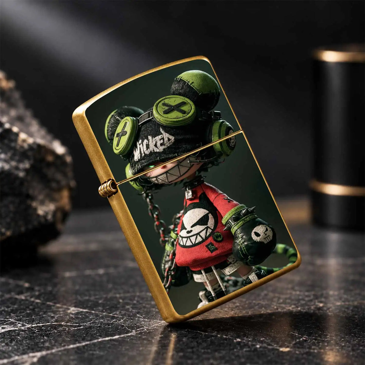 Trendy Street Hip-Hop Mouse-Ear Themed Lighter, Cool Stylish Portable Ignition Accessory, Perfect For Daily Outdoor Hangouts, Gatherings, Unique Exquisite Creative Gift For Trendy Collectors, Matches All Kinds Of Casual Scene