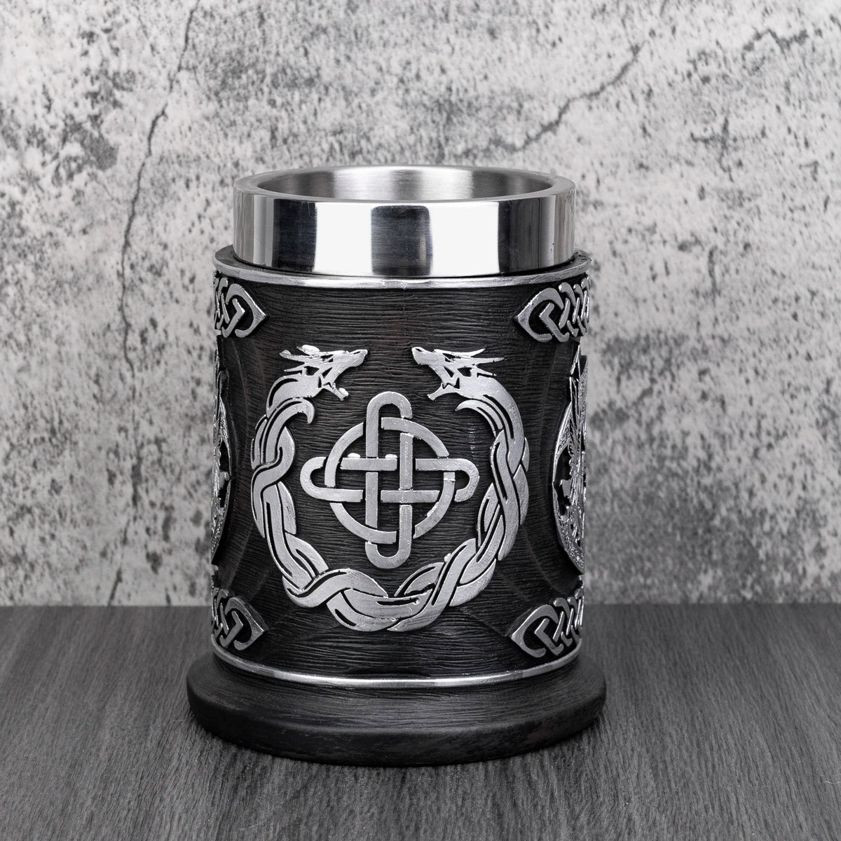 Norse Mythology Odin Thor Mug Tankard 304 Stainless Steel Resin 3D Retro Beer Stein Birthday God of War Lover Gift 600ml 20 oz