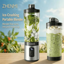 ZHENMI Personal Portable Blender with Digital Auto-Countdown Display, 20oz Leakproof Travel Cup with Guarded 6-Blade for Ice Cru