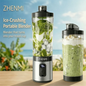 ZHENMI Personal Portable Blender with Digital Auto-Countdown Display, 20oz Leakproof Travel Cup with Guarded 6-Blade for Ice Cru