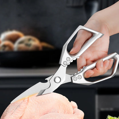 Kitchen Scissors Multi-functional Stainless Steel Aluminum Handle Household Scissors for Cutting Chicken and Fish Special Shears