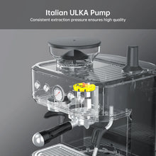 Espresso Machine with Milk Frother and Grinder, 15 Bar Automatic Espresso Coffee Machine All In One Coffee Maker with Italian ULKA Pump, 2.5L Water Tank, Brushed Stainless Steel for Home Office