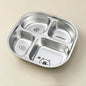 WORTHBUY Capybara 3/4 Grids Food Plate Dishes 304 Stainless Steel Divided Dinning Plates Salad Plate Tableware Dishwasher Safe