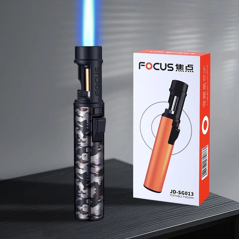 New Powerful Metal Gas Lighter Windproof Kitchen Cooking Torch Flame Jet Barbecue Smoking Accessories Cigar Lighters Men's Gift
