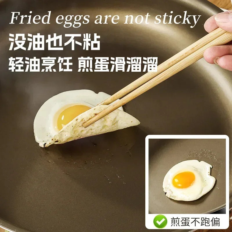 Titanium Pan Non-stick Frying Pan Household Wok Steak Frying Pan Induction Cooker Gas Stove Special  Wok Frying