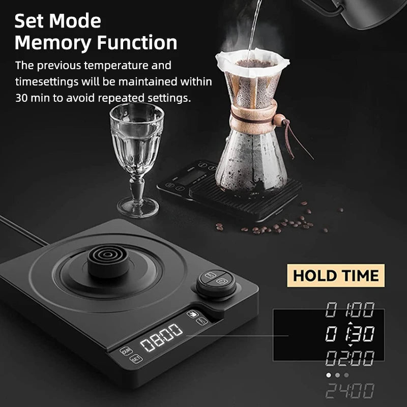 110V/220V Gooseneck Electric Kettle 1.0L Hand Brew Coffee Pot Smart Temperature Control Pot 1200W Rapid Heating Kettle Teapot