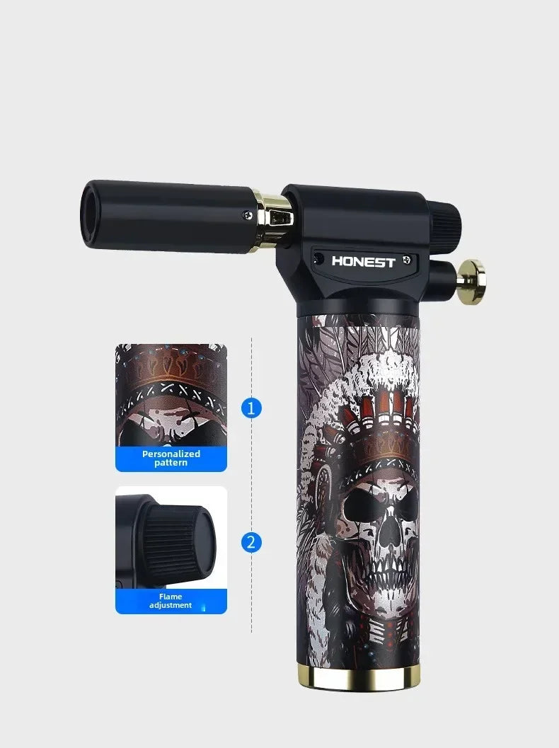 HONEST Cigar Welding Gun Lighter Metal Windproof Multi Functional Outdoor Barbecue Kitchen Turbine Torch Butane Gas Lighter