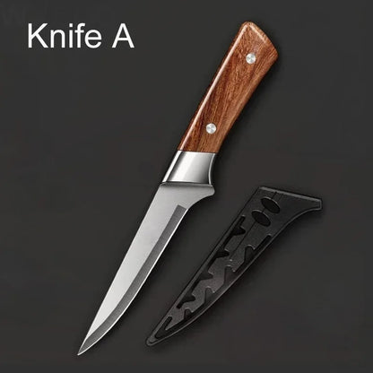 WXCOO Kitchen Knife Japanese Meat Cutting Knife Cleaver Butcher Knife Pork Boning Knife Shaving Knives with Cover