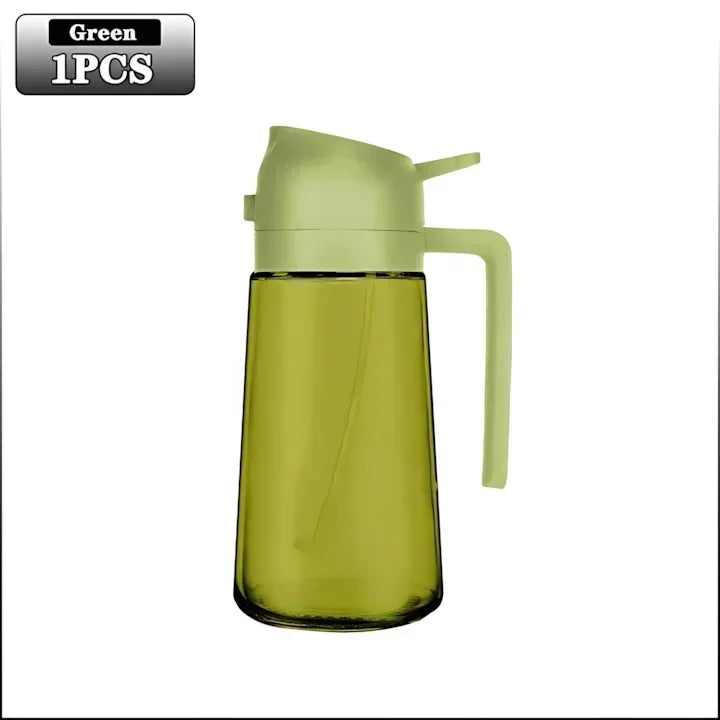 2in1 Black Glass Olive Oil Sprayer Lightproof Oil Dispenser for Cooking Salad Barbecue Kitchen Tools Refillable Spray Bottle