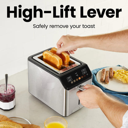 Smart Touch 2 Slice Digital Toaster with 6 Touchscreen Shade Settings – Stainless Steel