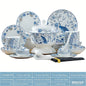 Blue And White Porcelain Tableware Set 18/28/56/30pcs Ceramics Dish Sets Full Set Luxury China Dinnerware Set For 4/6/10 Persons