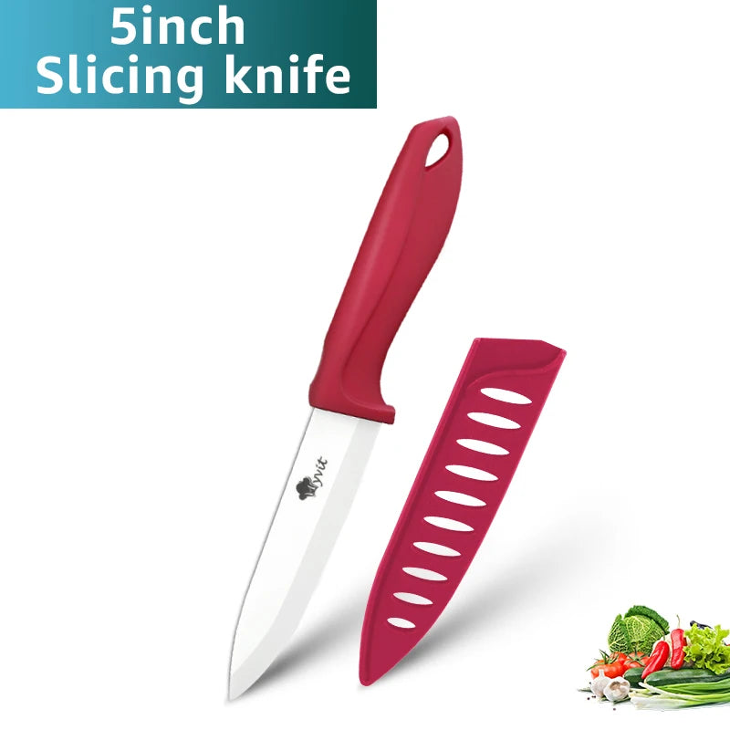 Ceramic Knives Kitchen Knive 3 4 5 6 inch Chef Paring Utility Slicing Bread Knife +Peeler Zirconia White Blade Cooking Tool