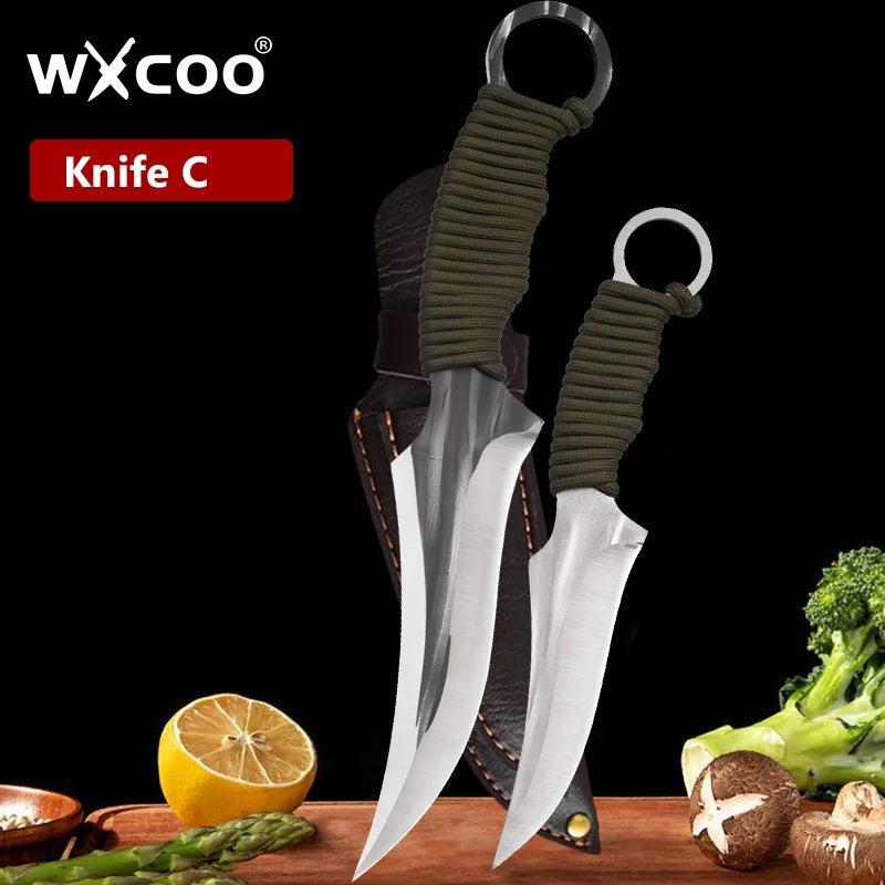 WXCOO Kitchen Boning Knife Butcher's Cutting Knife Slicing Meat Cleaver Full Tang Handmade Forged Knife Kitchen Accessories