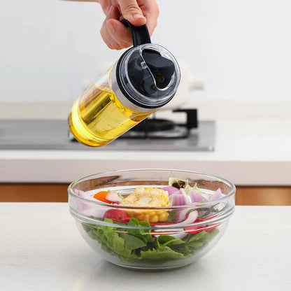 1/2pcs Transparent Glass Olive Oil Dispenser Refillable with Anti-drip Cover Soy Sauce Vinegar Oil Bottle Kitchen Accessories